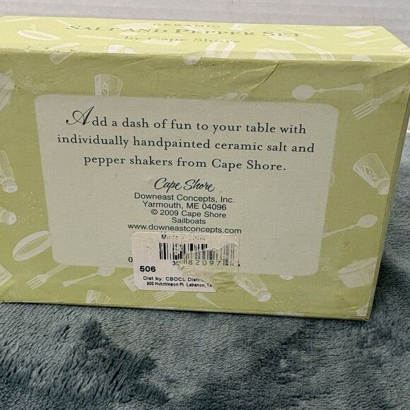 Nautical Cape Shore Sailboat Salt and Pepper Shakers NIB - Picture 4 of 5